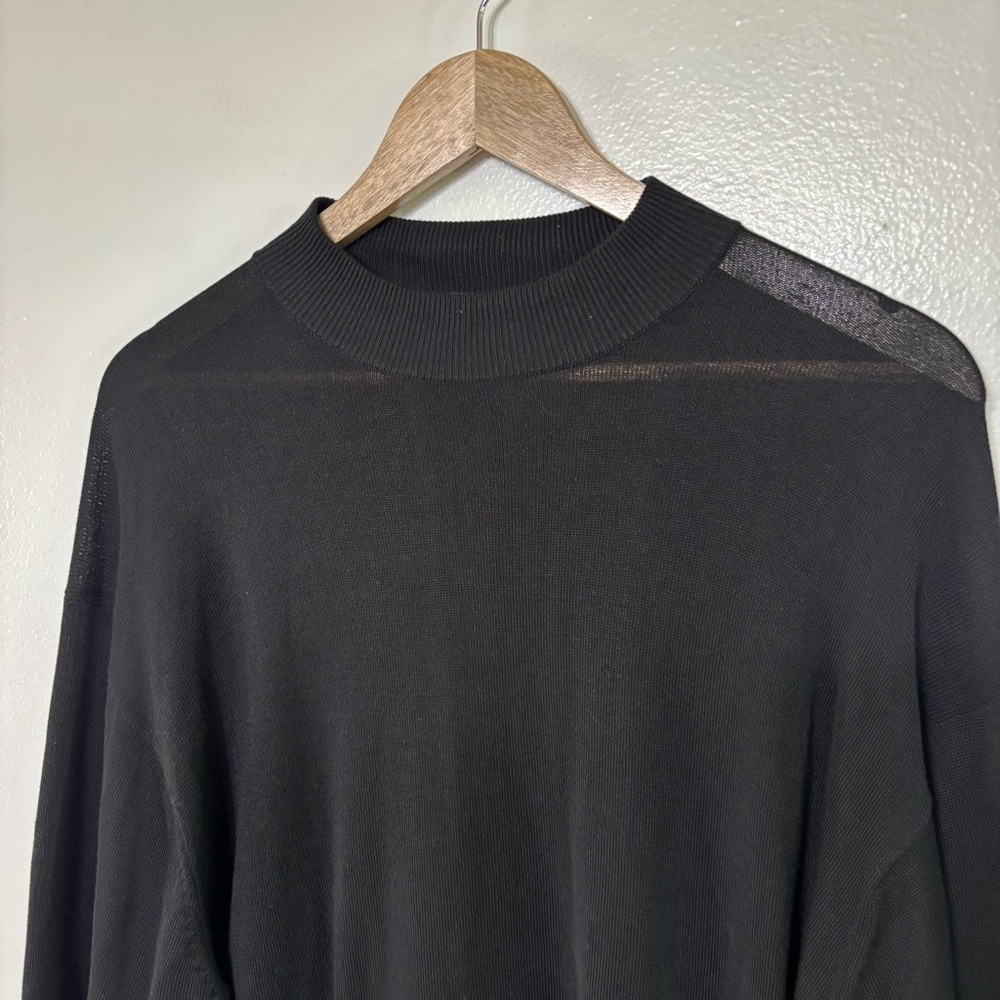 Baracuta Men’s Black Silk Cotton Blend Contemporary Crew Neck Sweater Size Xl — image 3 of 6